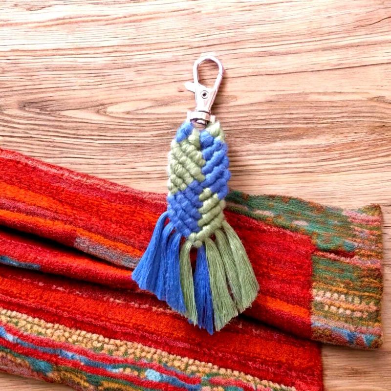 Handmade Macrame Fishtail Keychain