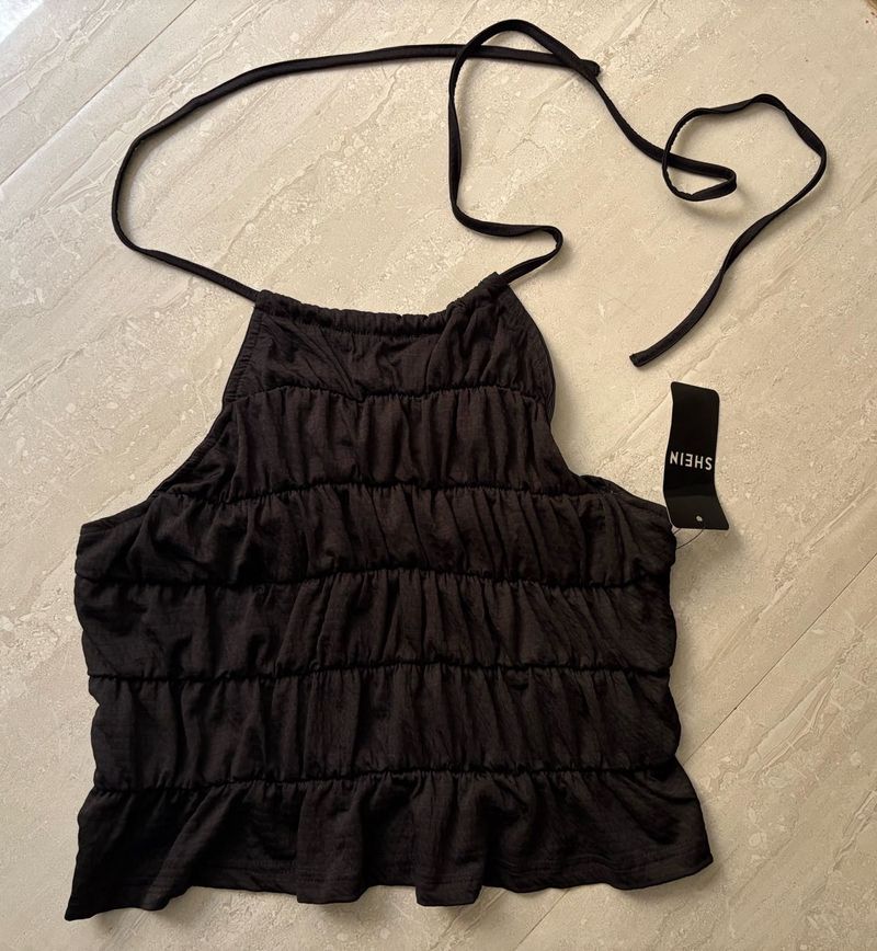 Black Halter Top - Shein