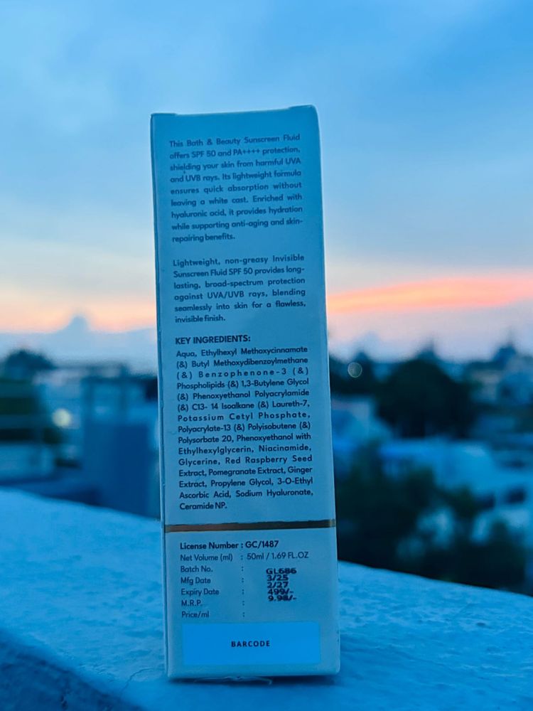 Fluid Sunscreen By bath &amp; Beauty