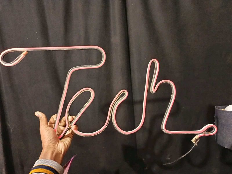 Pink Neon Word Sign 'tech'