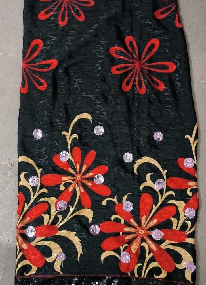 Black Floral sequin Saree 🖤