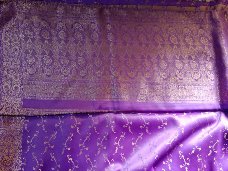 get it for 450/- Purple Banarasi Silk Saree