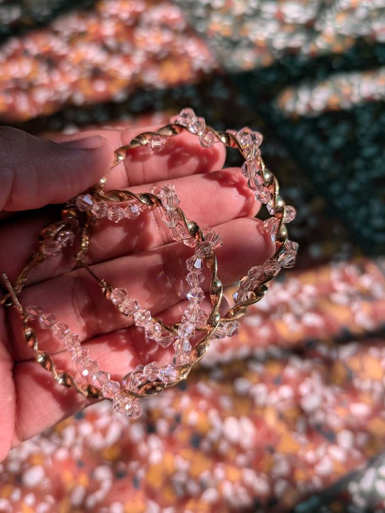 Crystal Beaded Hoop Earrings