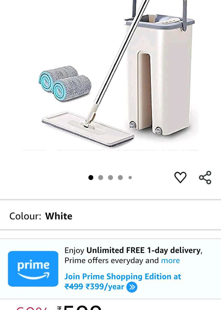Self-Wringing Flat Mop with Bucket