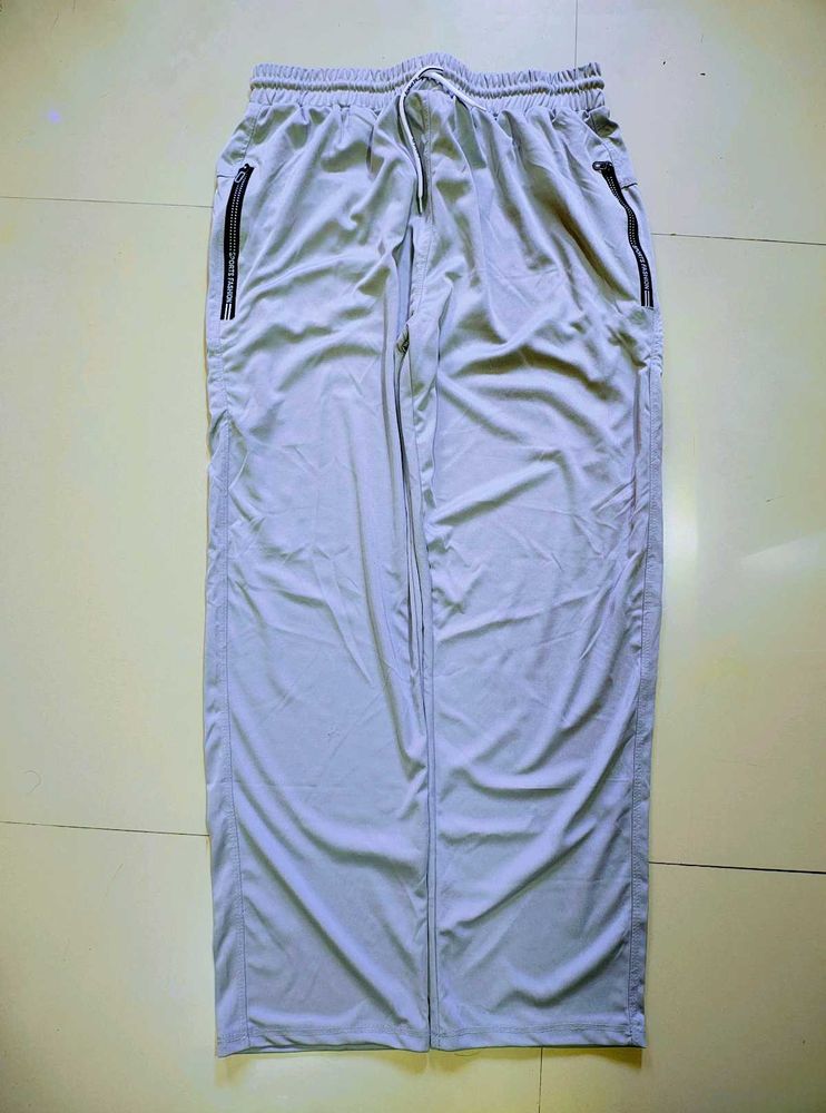 Grey Athletic Pants with Zipper Pockets