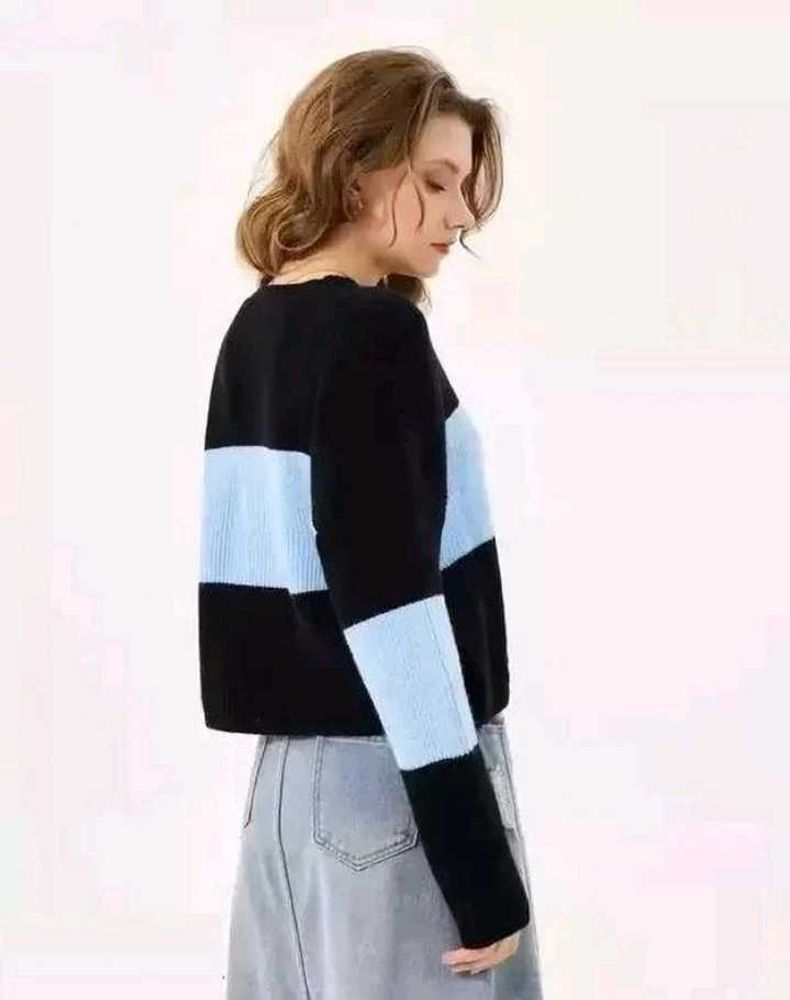 Striped Colorblock Knit Sweater