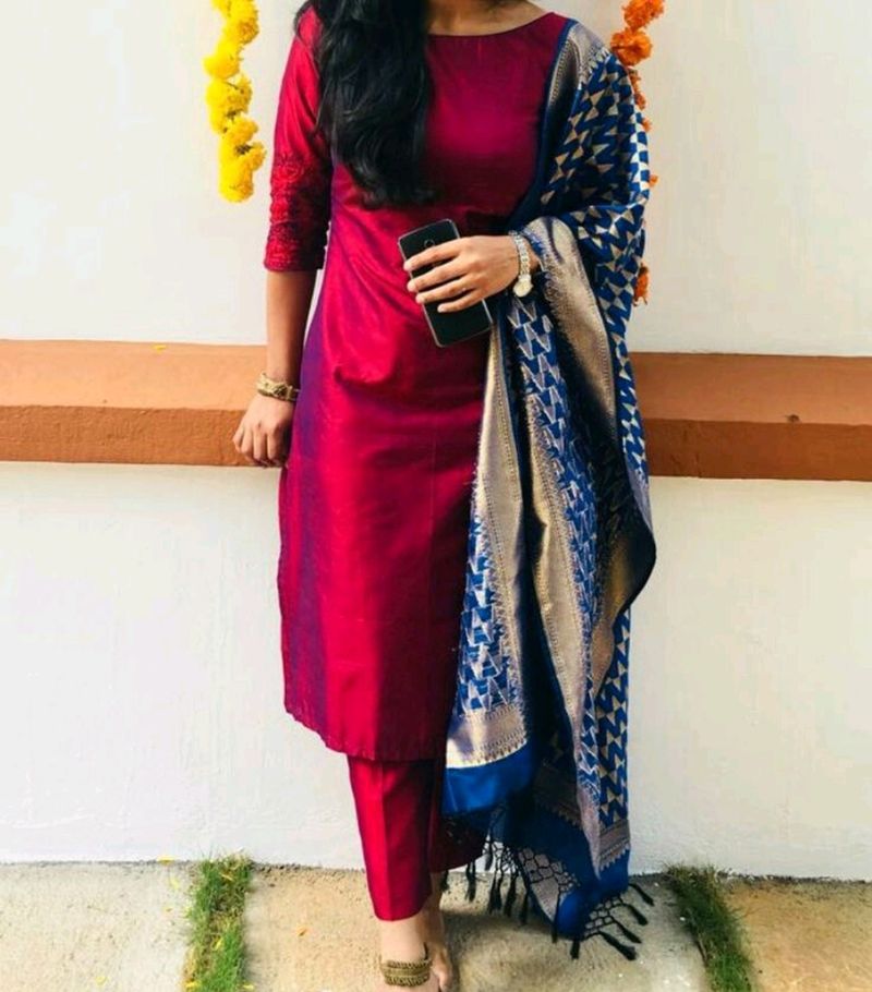 Designer Kurta Pent Set (3 Pieces)