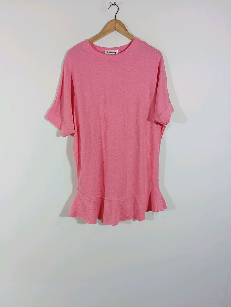Pink Plain Casual Dress (Women)