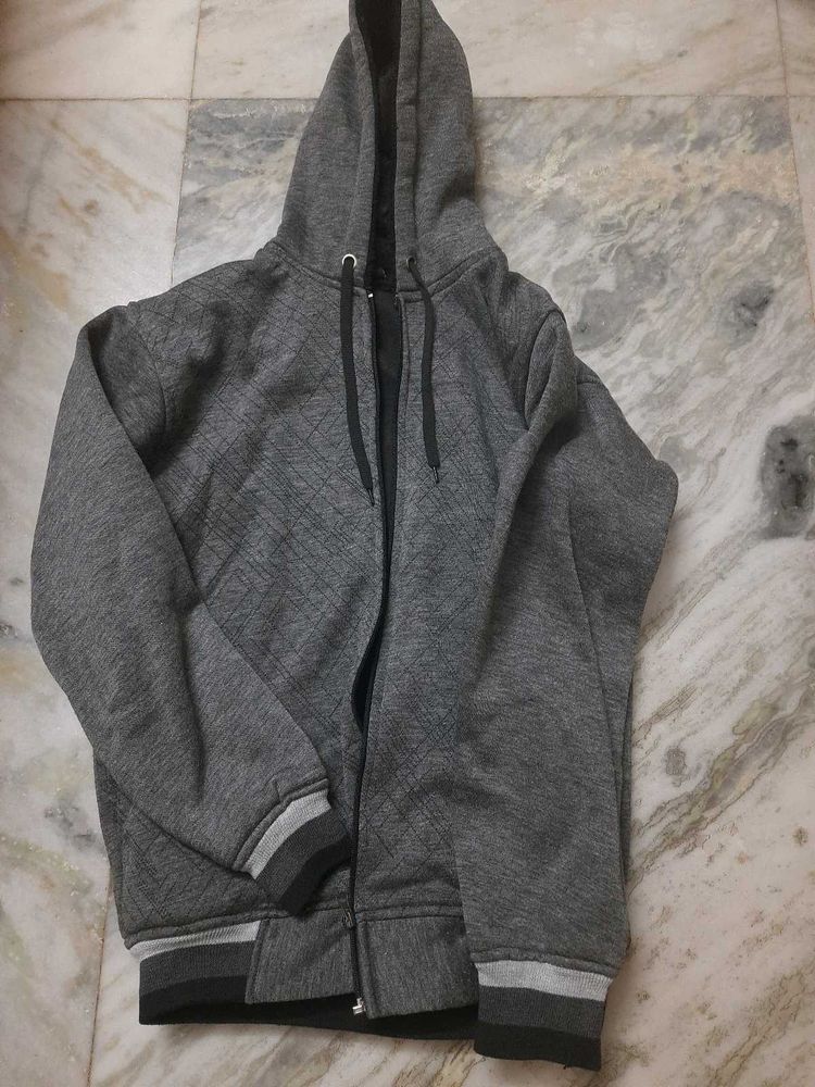 Grey Zip-Up Hoodie