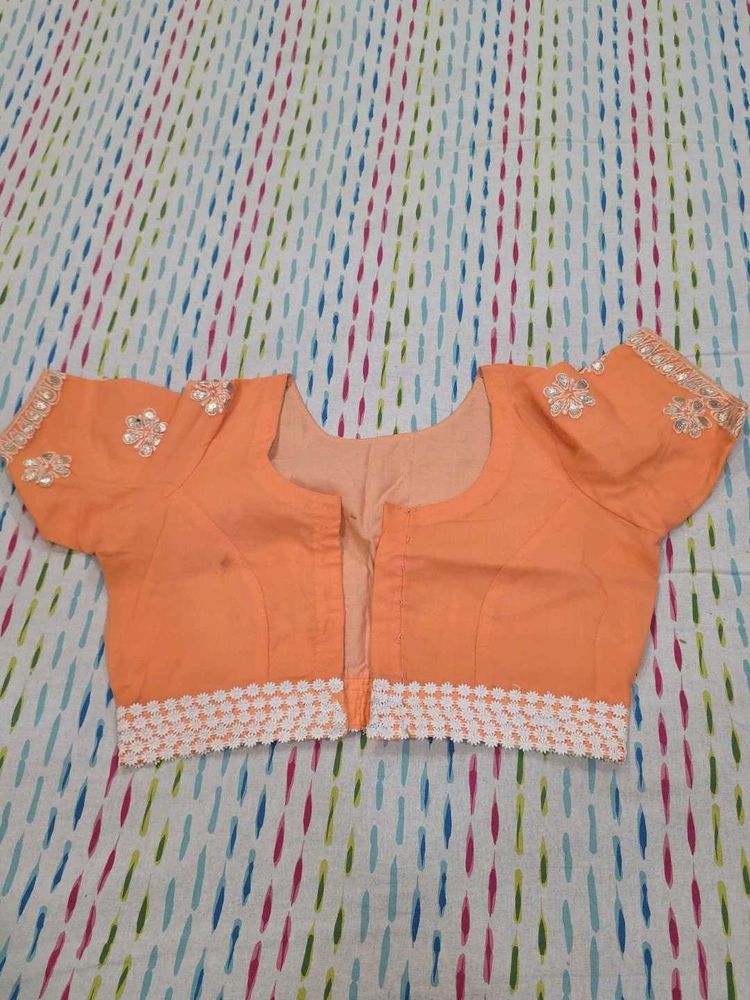 Peach Embroidered Blouse