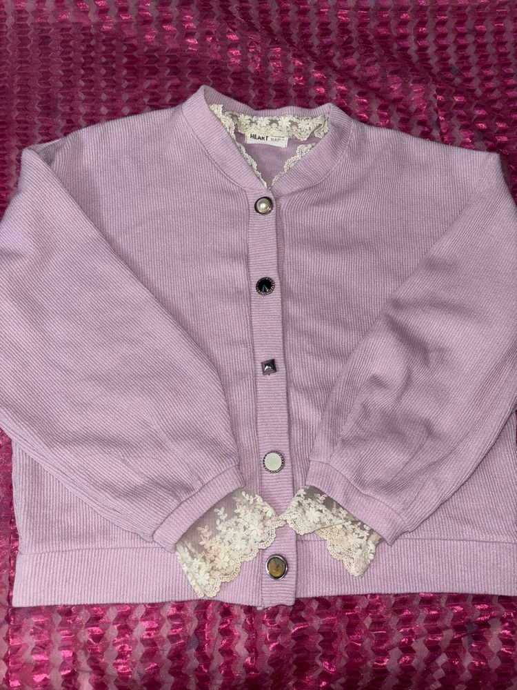 Cute Lilac Knit Cardigan