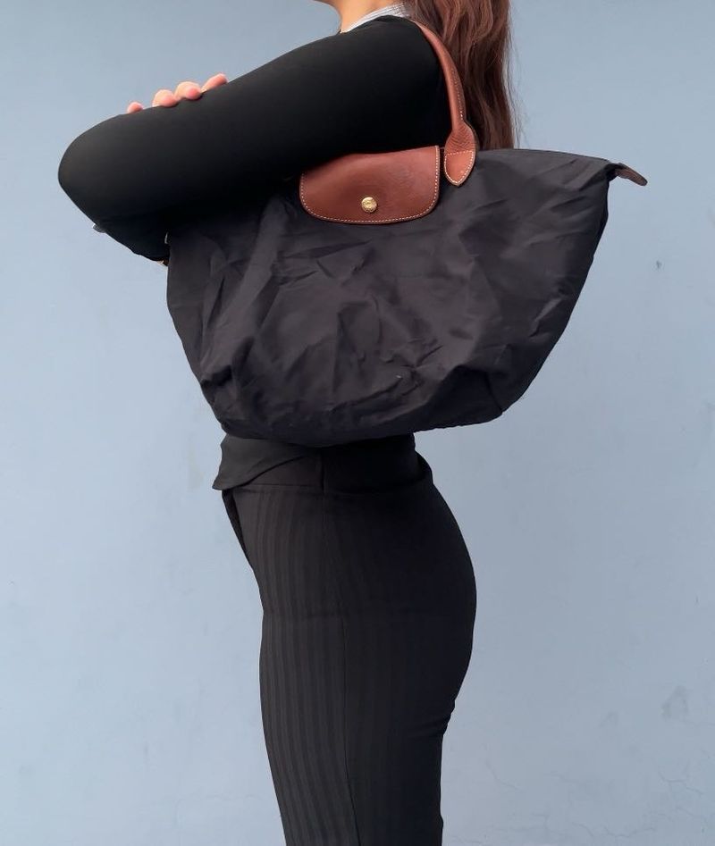 Authentic Long Champ Black Handbag