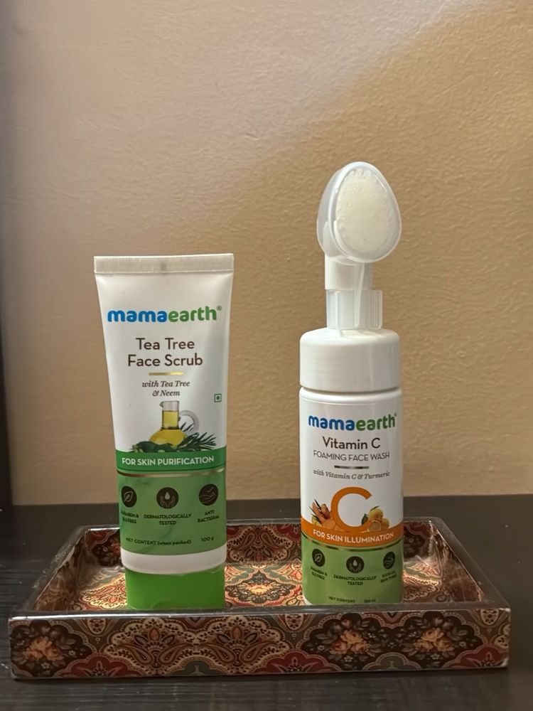 Mamaearth Face Scrub &amp; Vitamin C Wash