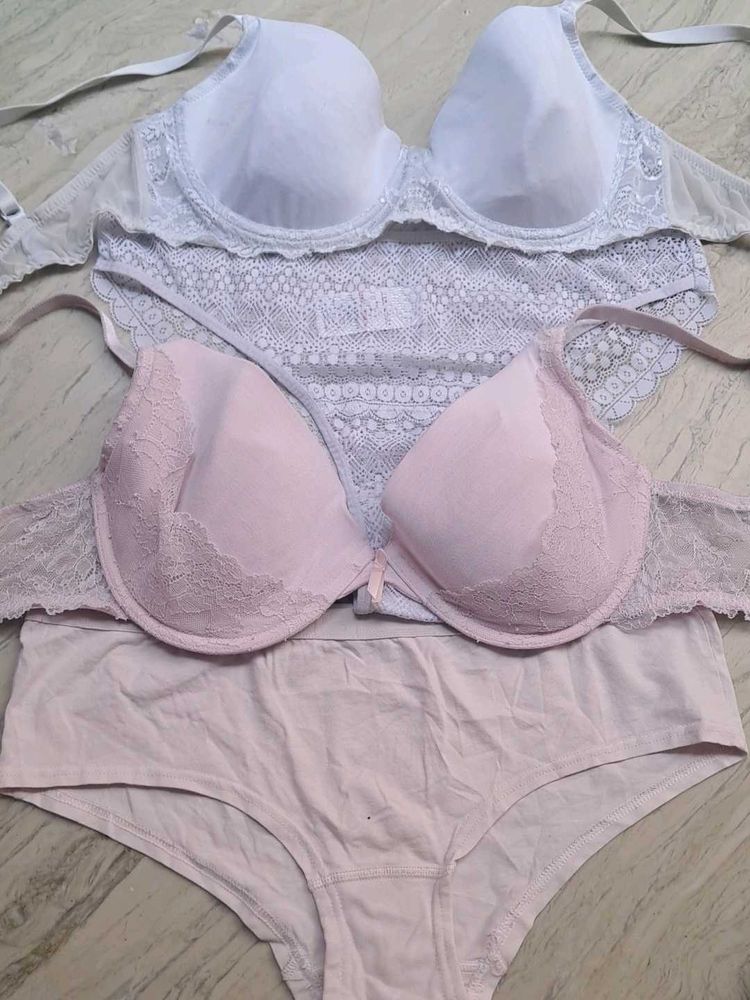 combo Of Four Imported Fabric Bra N Panty