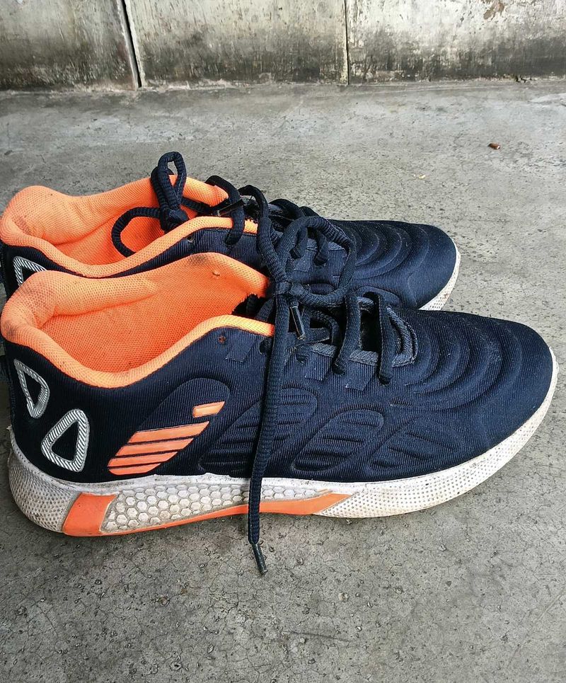 Navy and Orange Athletic Shoes
