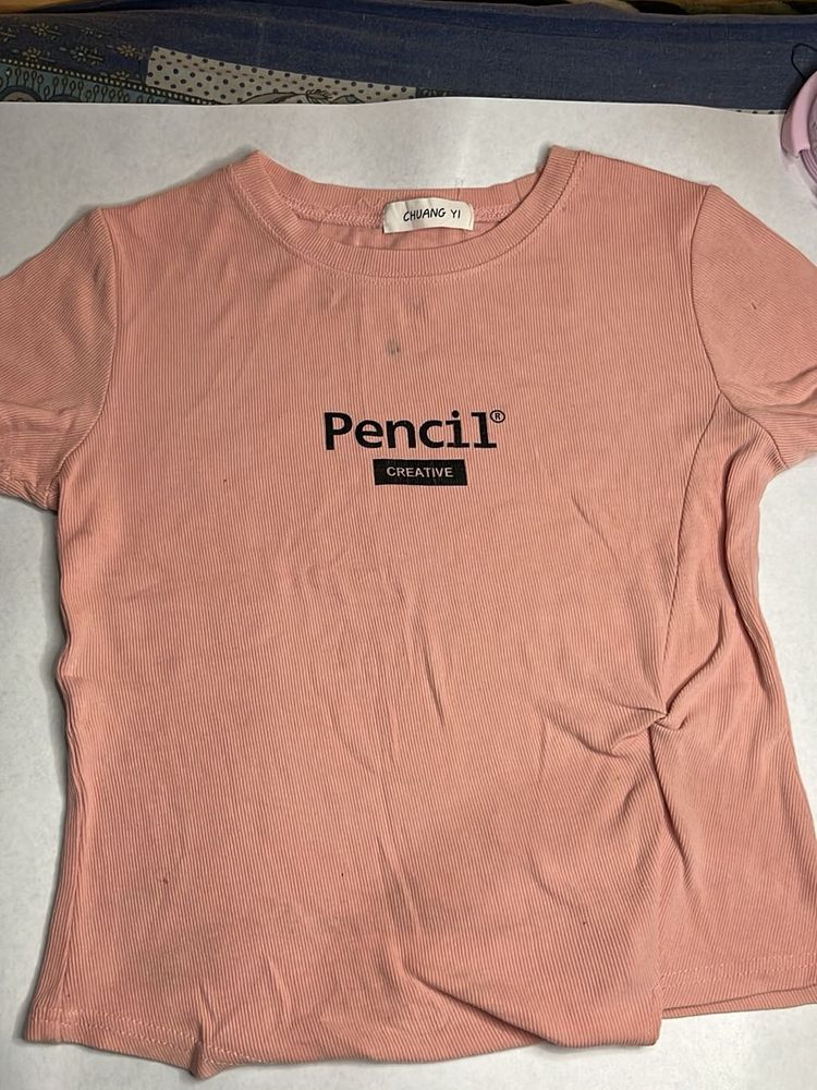 peach T-shirt