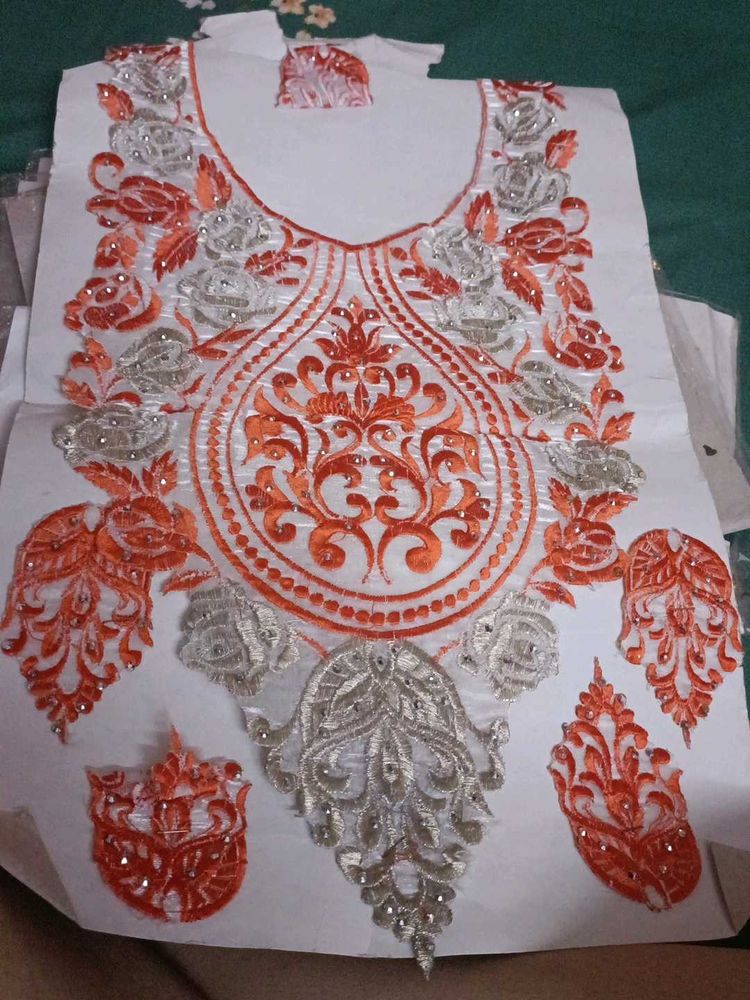Beautiful Orange Neck Patchwork...