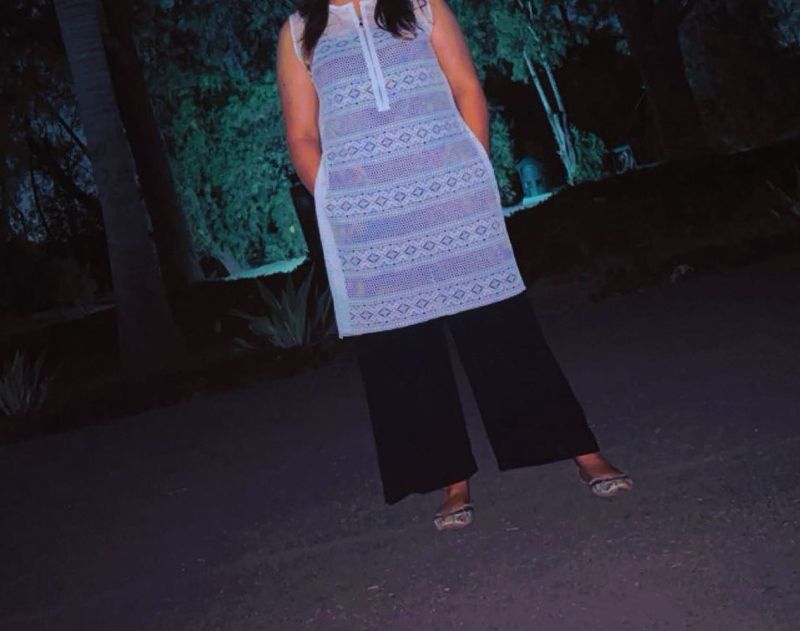 Crochet Zip-Up Tunic Dress