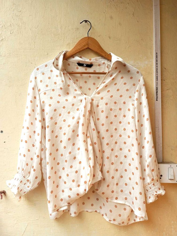 Polka Dot Wrap Up Knot Top (Women)