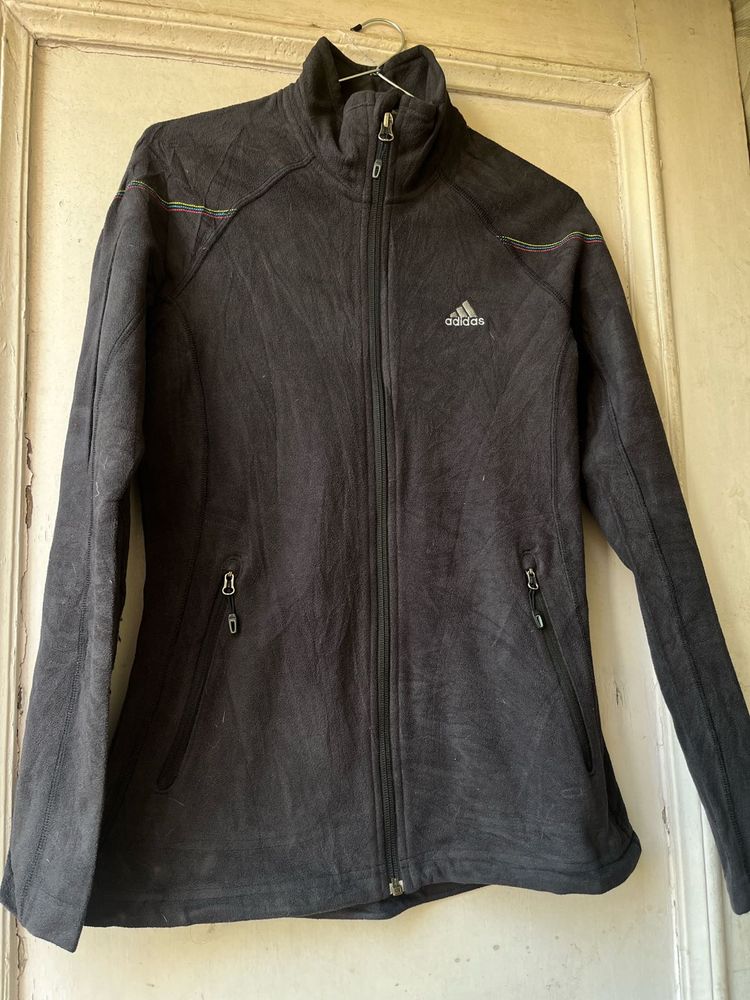 XS- Adidas Black Fleece Jacket