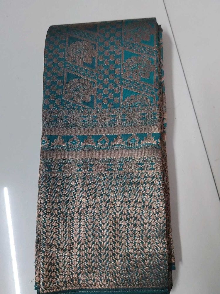 Sapphire Green Silk Saree