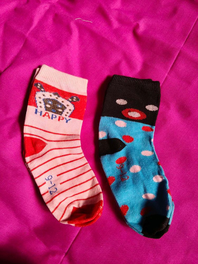 Cute Kids Socks 9 To 12 Age Set of 2
