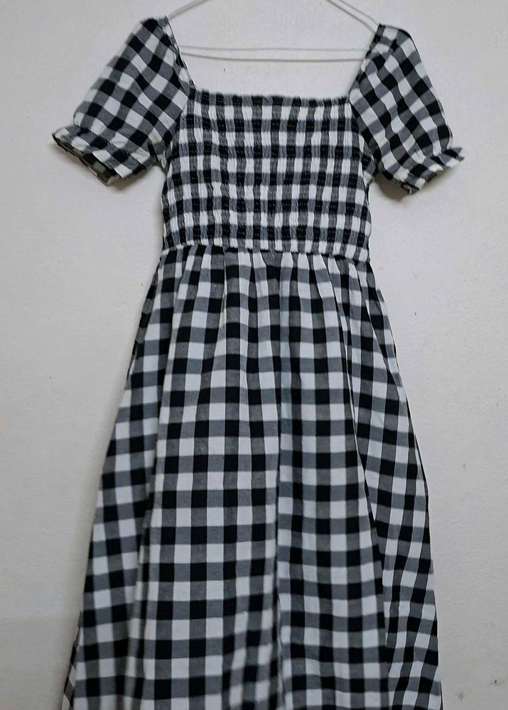 Gingham Urbanic Midi Dress With Slit