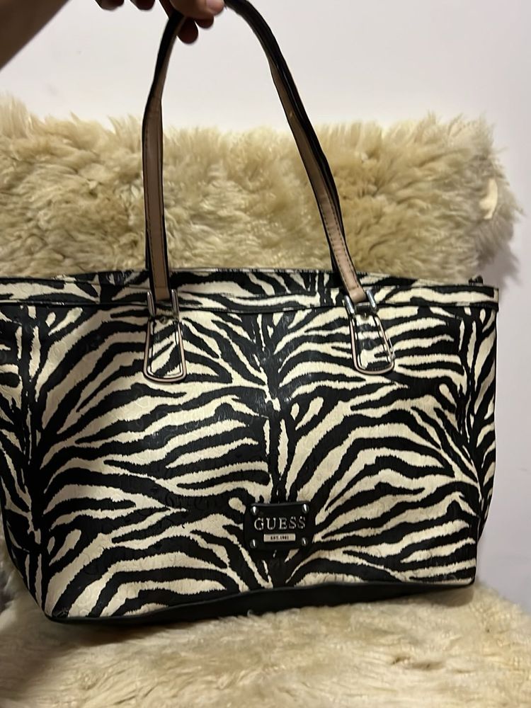 Guess Zebra Print Tote Bag