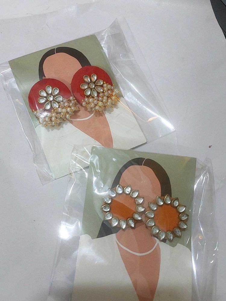 Combo of 2 pairs Ethnic stylish earrings studs