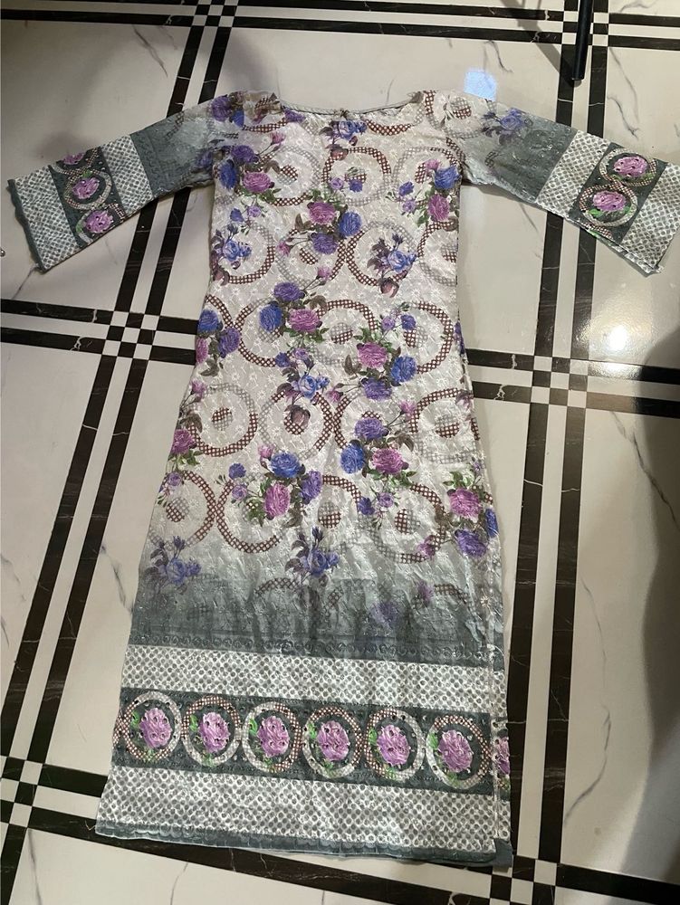 Rakhi Special Hakoba Kurti With Grey Pant