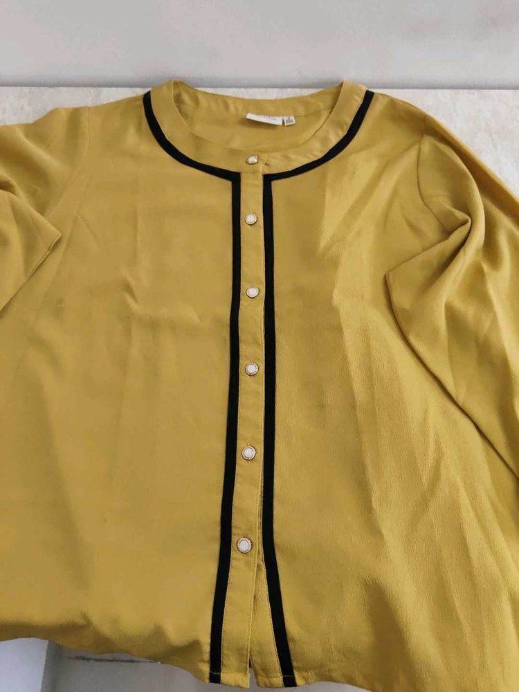 Yellow With Black Shirt For Women