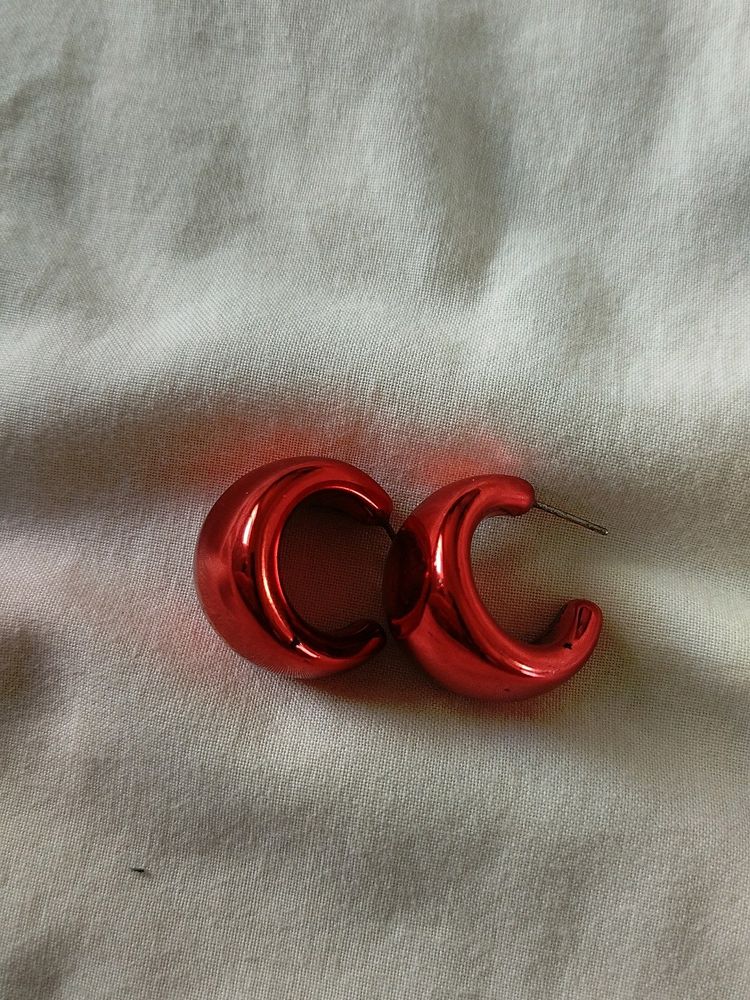 Red Acrylic Metallic Hoops