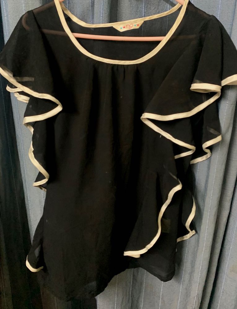 Black Ruffle Top