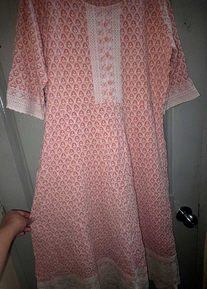 Anarkali style Embroidery Kurta(Umbrella cut)