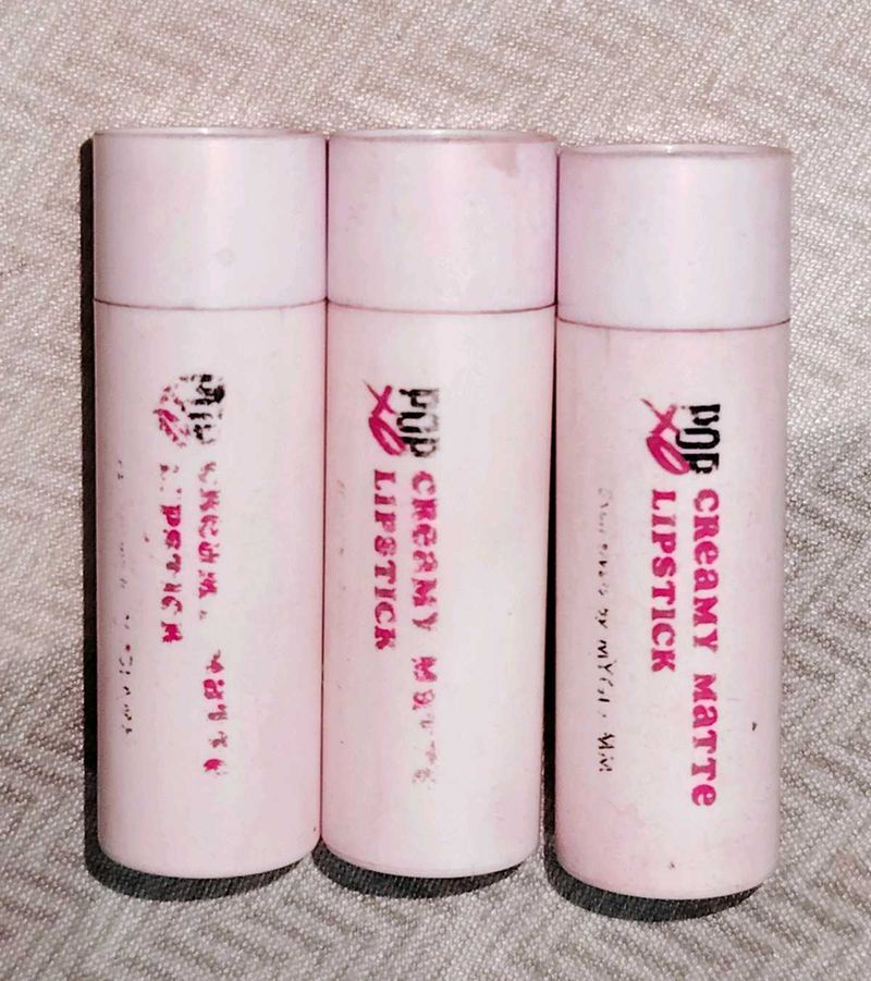 POP Creamy Matte Lipsticks (Set of 3)