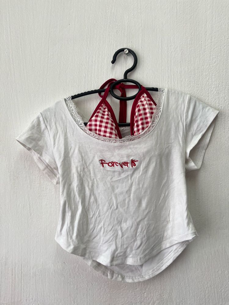 Cute White &#39;Forever 18&#39; Top