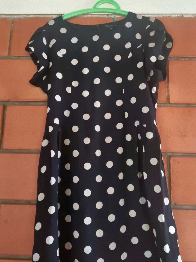 Navy Polka Dot Dress