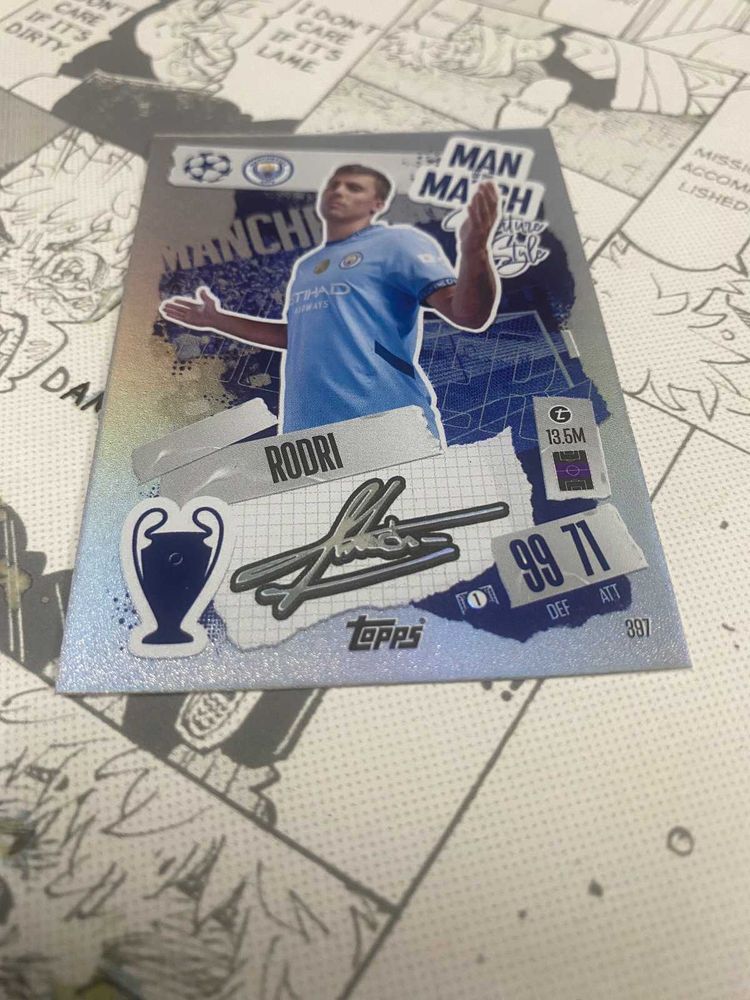 TOPPS MATCH ATTAX RODRI RAINBOW PARALLEL CARD