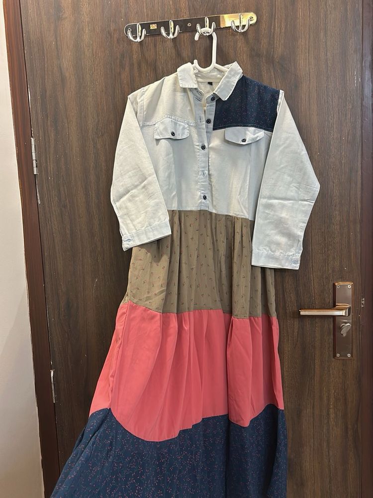 Stylish Color Block Maxi Dress