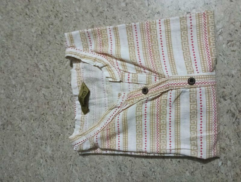 Striped Geometric Print Kurti