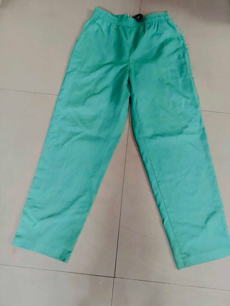 Green Thick Cotton Women Trousers Brand New