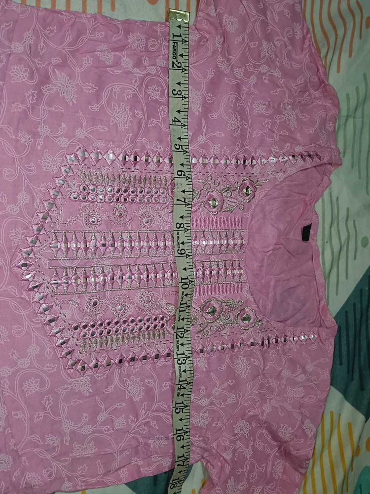Pink Embroidered Kurta