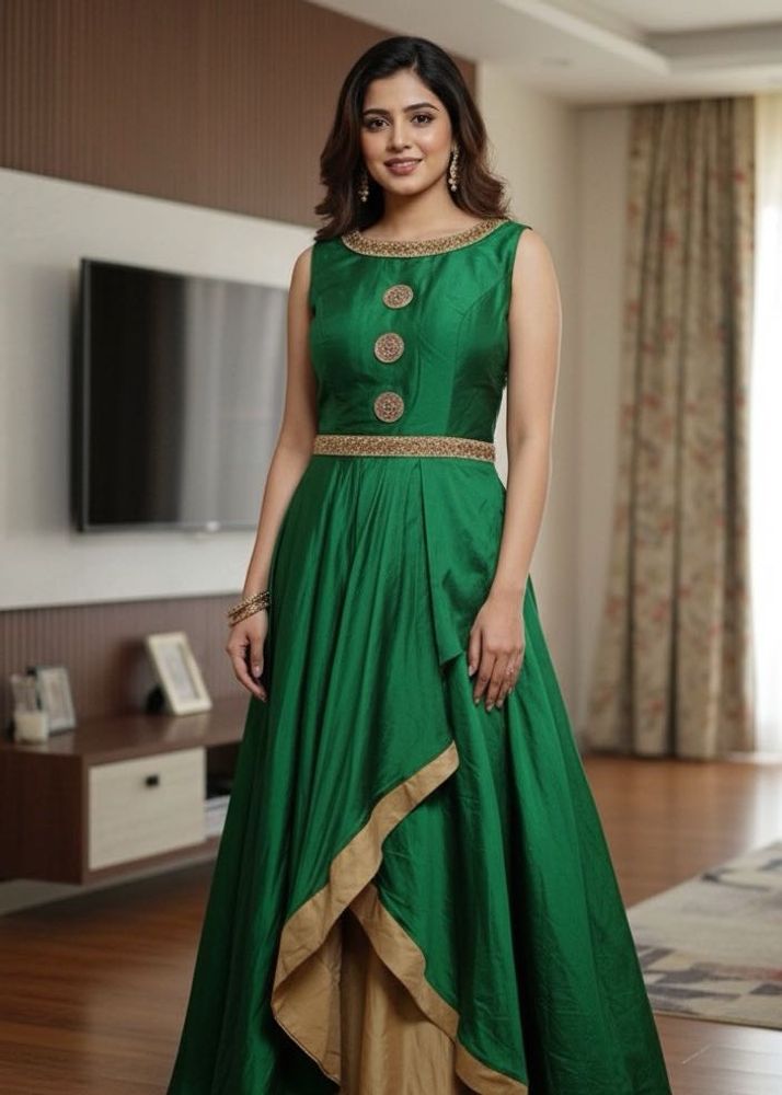 Emerald Green Asymmetrical Party Dress