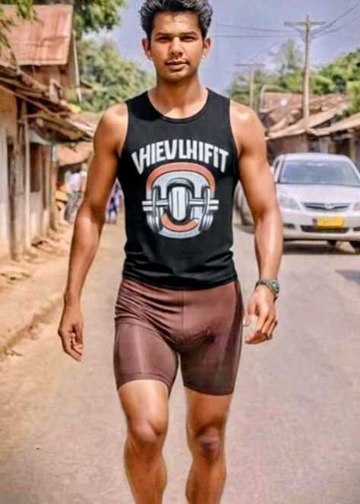 Men's Graphic Print Tank &amp; combo Shorts black and