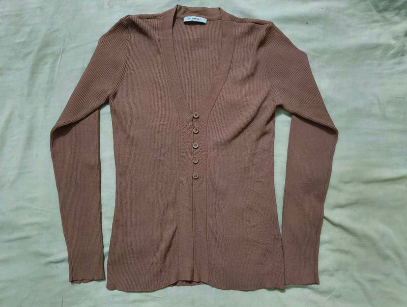 Brown Cardigan Top
