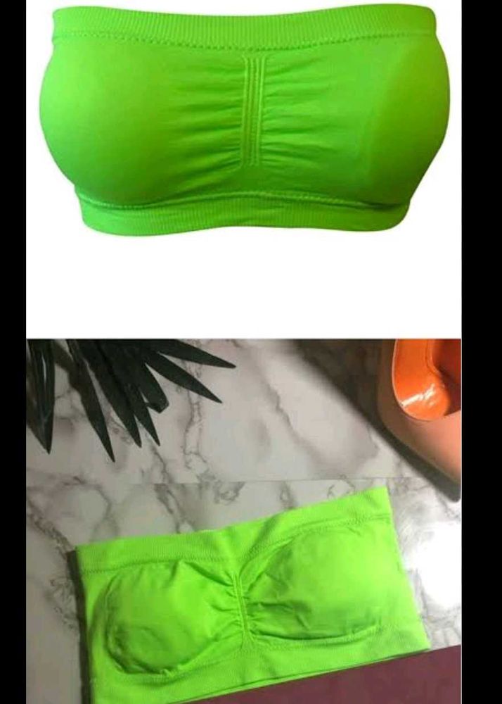 Strapless Bra Fluorescent Green 🍏