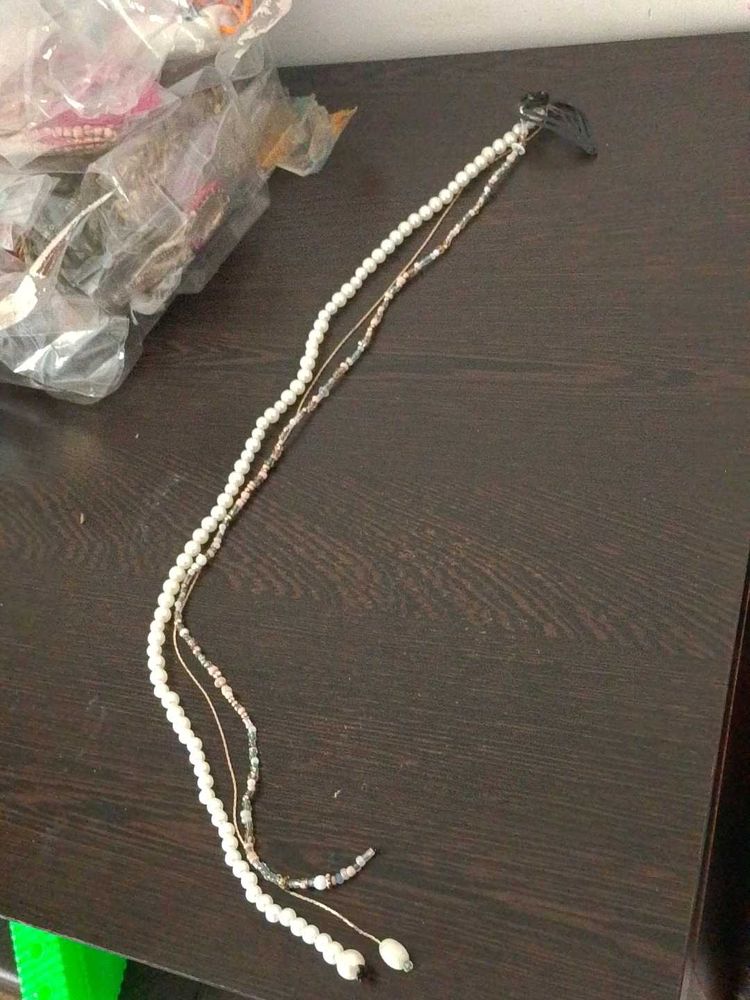 Pearl Hair Clip with Chain