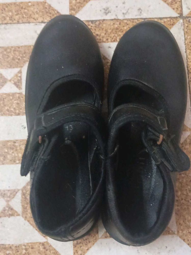 Girls Black School Shoes