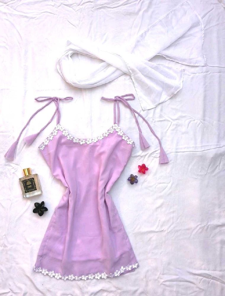 Dreamy Corset strappy kurti with scarf 🪻