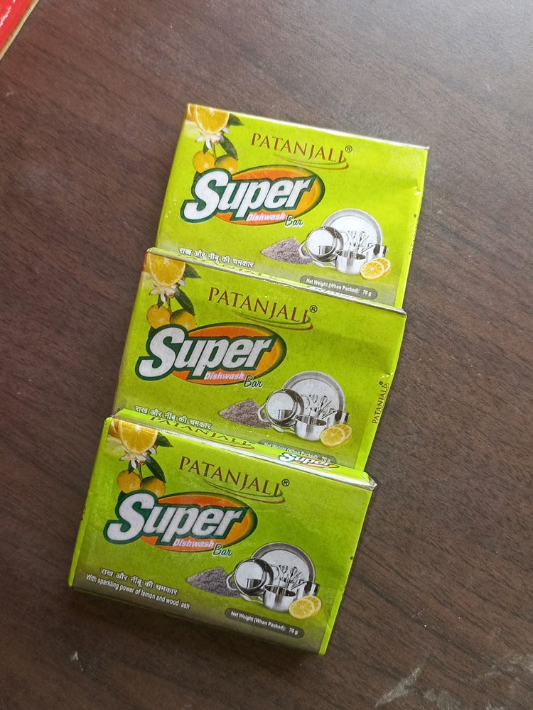 New | Patanjali super Dishwash Bar | 3 Combo